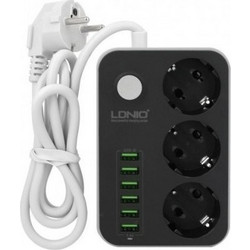 Πολύπριζο με 6 Θύρες USB 3.4A & 3 Πρίζες LDNIO SE3631