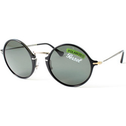 Persol PO3091SM 95/58 Γυναικεία Γυαλιά Ηλίου Στρογγυλά Μεταλλικά Χρυσά Μαύρα με Μαύρο Polarized Φακό