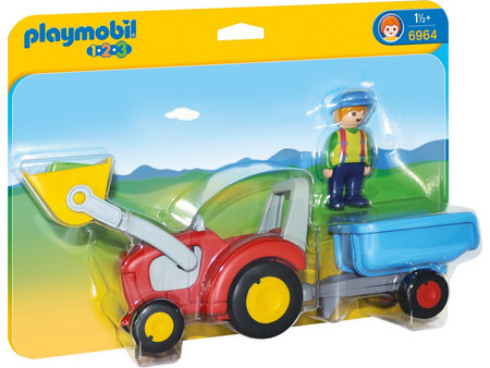 Playmobil 1-2-3 Τρακτέρ με Ρυμουλκούμενο για 1,5+ Ετών 6964