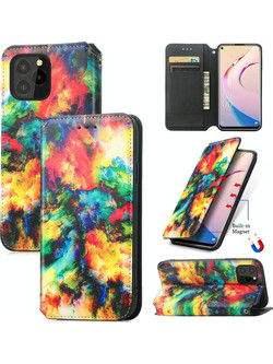 For Oukitel C21 Pro Colorful Magnetic Horizontal Flip PU Leather Case with Holder & Card Slot & Wallet(Colorful Cloud) (OEM)