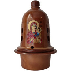 Καντήλι καμπάνα εκκλησίας κεραμικό 12.50x18.50cm καφέ