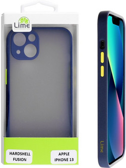 Lime Θήκη iPhone 13 6.1 Hardshell Fusion Camera Guard Blue With Yellow Keys