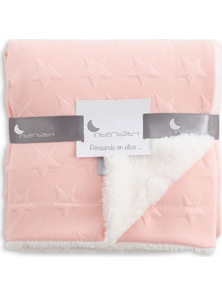 Interbaby Universo Κουβέρτα Αγκαλιάς Fleece 80x110 Ροζ