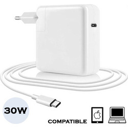 Lamtech LAM023480 USB-C Φορτιστής Laptop 30W 15V 2A για Apple με Αποσπώμενο Καλώδιο Τροφοδοσίας