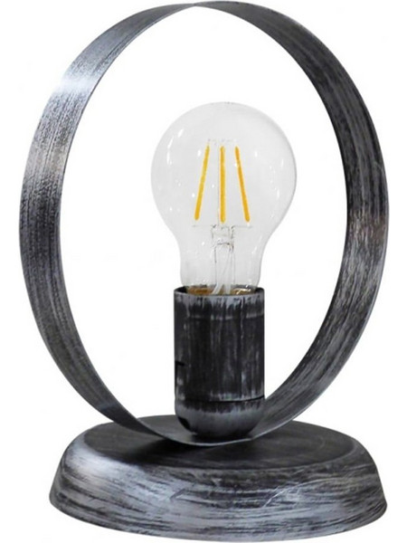 Heronia Lighting Halka/18 Πορτατίφ Ε27 Γκρι Μαύρο Φ18xΥ21.5cm