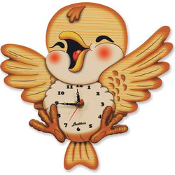 Bartolucci Pendulum Wooden Clock - Bird