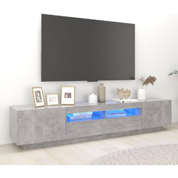 vidaXL Έπιπλο Τηλεόρασης Ξύλινο Γκρι με Φωτισμό Led Μ200xΠ35xΥ40cm 3081910