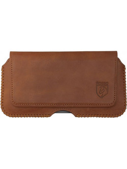 Rosso Deluxe Belt Case - Universal Δερμάτινη Θήκη Ζώνης για Smartphones / Κινητά - 16 x 8 cm - Brown (8719246227004)