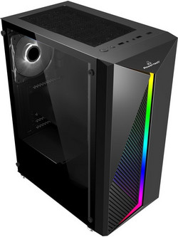 Powertech PT-848 Gaming Midi Tower Κουτί Υπολογιστή RGB με Πλαϊνό Παράθυρο