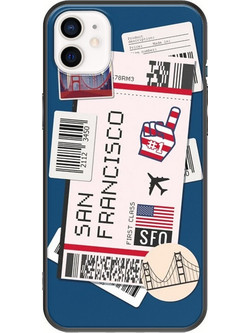 Θήκη Ticket To San Francisco iPhone 12 mini Black TPU (Μαύρη Σιλικόνη)