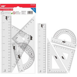 MP σετ χάρακες PA144P, πλαστικό, 4τμχ, διάφανο PA144P