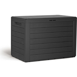 PROSPERPLAST Μπαούλο Αποθήκευσης Woodebox Ανθρακί 190lt MBWL190-S433