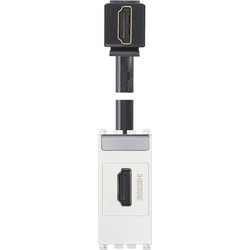 Πρίζα HDMI με Καλώδιο 90 Λευκή Arke