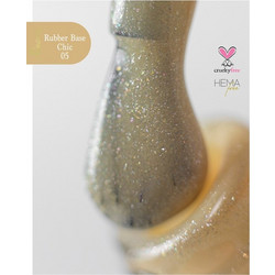 Alezori Chic 05 Rubber Base Glitter Ημιμόνιμο Βερνίκι Νυχιών 15ml