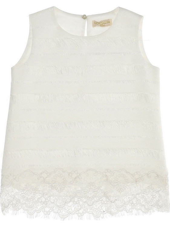 Monnalisa Παιδικό T-Shirt Αμάνικο Λευκό 715303-5308-0001