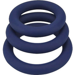 Loving Joy Thick Silicone Cock Rings Blue 3τμχ