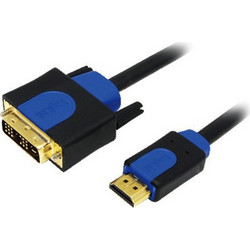 LogiLink Καλώδιο HDMI Male to DVI Male 2m Black//Blue