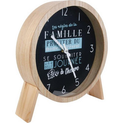 Ξύλινο Στρογγυλό Επιτραπέζιο Ρολόι 33 x 7.8 x 30 cm Home Deco Factory HD4633