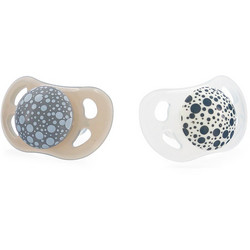 Twistshake Ορθοδοντικές Πιπίλες Σιλικόνης 0-6m Pastel Grey White 2τμχ