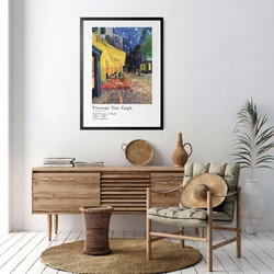 ΑΦΙΣΑ WALL-DESIGN CAFE TERRACE AT NIGHT-VAN GOGH 49516 (PVC/PLEXIGLASS ΜΑΥΡΗ ΚΟΡΝΙΖΑ) 50x70cm