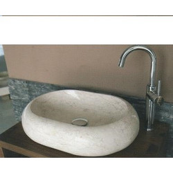 Bati Ovalite 46x32cm Νιπτήρας Μπάνιου Επιτραπέζιος/Επικαθήμενος Πέτρινος Beige/Nero