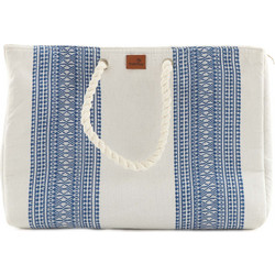 Τσάντα Ώμου Marilou Cotton Woven Bag 53x37x22cm BDS-1842-WHITE-BLUE Γυναικείο