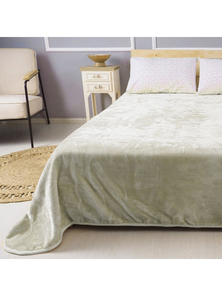 Κουβέρτα βελούδινη μονή 160x220cm deluxe Joli 1800gr Μπεζ