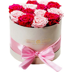 Forever Roses Ροζ-Φουξ Deluxe 19x20cm 14 τριαντάφυλλα