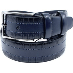 Legend Accessories Ανδρική Μπλε Δίχρωμη Δερμάτινη Ζώνη με Καθαρή Διχρωμία