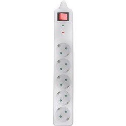 Πολύπριζο Ασφαλείας Sonora 5x Schuko SPSW501 White 1.5m (230-0036)
