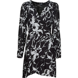 Vero Moda Mini Καθημερινό Φόρεμα Κρουαζέ Μαύρο Λευκό 10282191