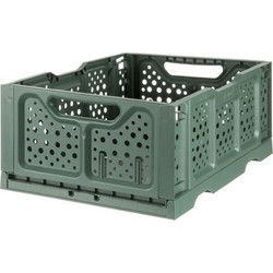 BAMA Ιταλίας Τελάρο Πολλαπλών Χρήσεων 40x30x17cm Πτυσσόμενο/Στοιβαζόμενο Χωρητικότητα 20lt Πλαστικό 0.55kg Πράσινο με Λαβές