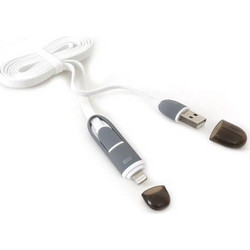 Καλώδιο & Αντάπτορας Σύνδεσης/Φόρτισης Platinet USB to Micro USB & Lightning (1m) White