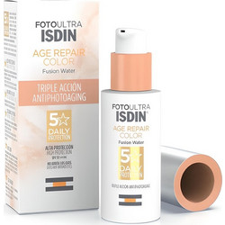 Isdin Fotoultra Age Repair Fusion Water Color Αντηλιακή Κρέμα Προσώπου Αντιγηραντική με Χρώμα SPF50 50ml
