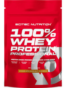 Scitec Nutrition 100% Whey Professional Chocolate Hazelnut Πρωτεΐνη Ορού Γάλακτος Γράμμωσης Χωρίς Γλουτένη 500gr