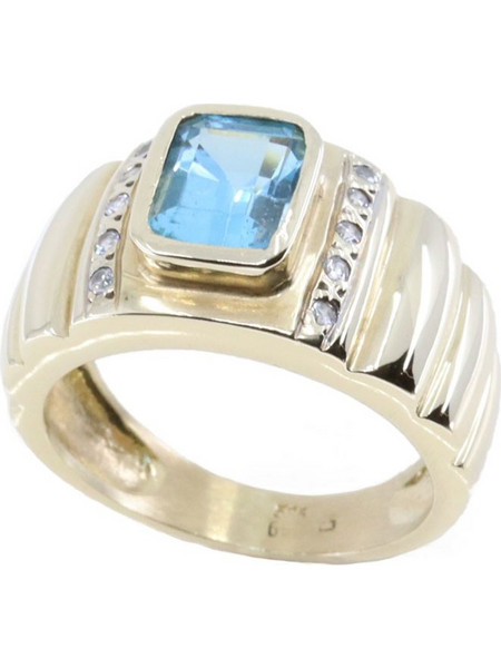 Δαχτυλίδι 14 Κ κίτρινος χρυσός με blue topaz και zircon, 2484