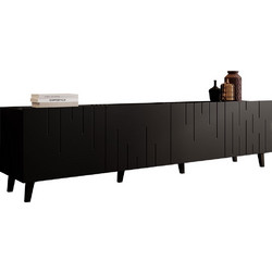 PoliHome Έπιπλο Τηλεόρασης Ξύλινο Μαύρο Μ200xΠ42xΥ52cm Bari 162581619