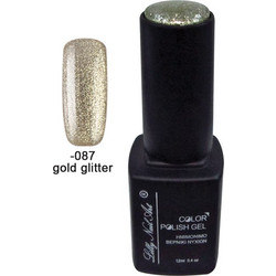Lilly Nail Art Color Gel Gold Glitter Ημιμόνιμο Βερνίκι Νυχιών 12ml