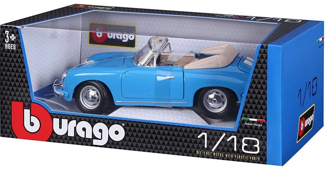 18-12025 - Bburago - 1:18 - 1961 Porsche 356B Cabriolet - Blue – bburago -shop