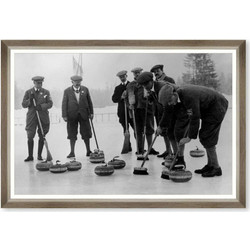 Κάδρο English Curling Team FA13454 90x60cm Black-White MindTheGap Οριζόντιοι Ξύλο,Γυαλί