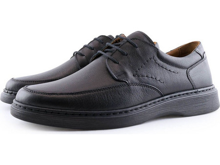 MONDO Casual Ανδρικά Σκαρπίνια Δερμάτινα Μαύρα 381P