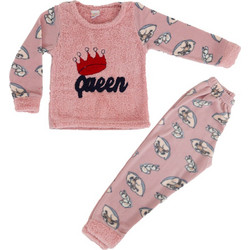 Queen κοριτσίστικη fleece πυτζάμα ροζ W23