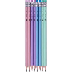Apli Nordik Pencils Σετ 8 Μολύβια HB με Γόμα Pal Colors 18824