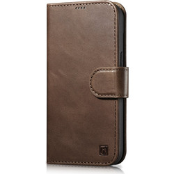 iCarer Oil Wax Anti-RFID Wallet Dark Brown (iPhone 14 Pro)