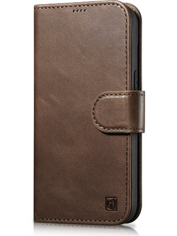 iCarer Oil Wax Anti-RFID Wallet Dark Brown (iPhone 14 Pro)