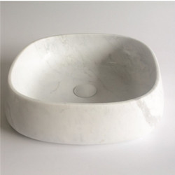 Inter Ceramic Επικαθήμενος Νιπτήρας Μπάνιου Μαρμάρινος 44x44x12cm Λευκός ICL4412W