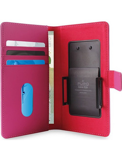 Puro Θήκη bookstyle universal sliding Large έως 4.7"ροζ