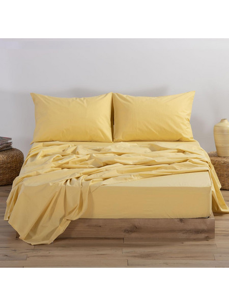Nef-Nef Σεντόνι Υπέρδιπλο Βαμβακερό 240x270 Basic 1184 Yellow