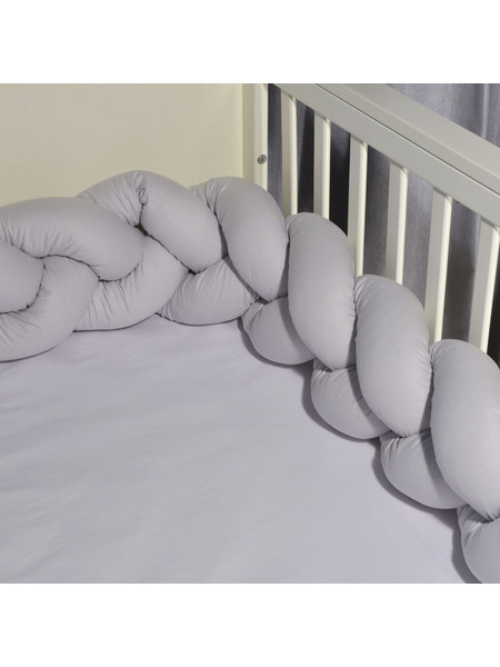 Baby Oliver Des 315 Πάντα Κούνιας Πλεξούδα Γκρι 20x200cm