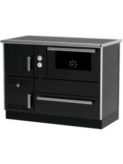 Alfa Plam Alfa Term 35 Anthracite-Right Ξυλόσομπα Καλοριφέρ με Φούρνο 32kW